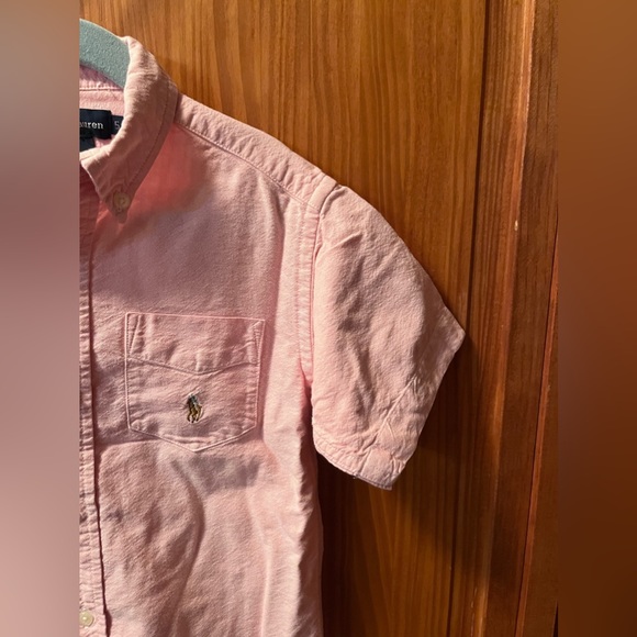 Ralph Lauren pink short sleeve button down shirt - Picture 3 of 8